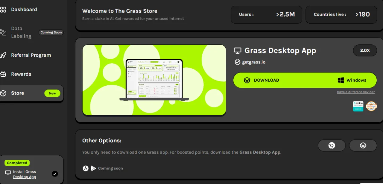 그래스(Grass) | 데스크탑 노드 설치 - 코인니스