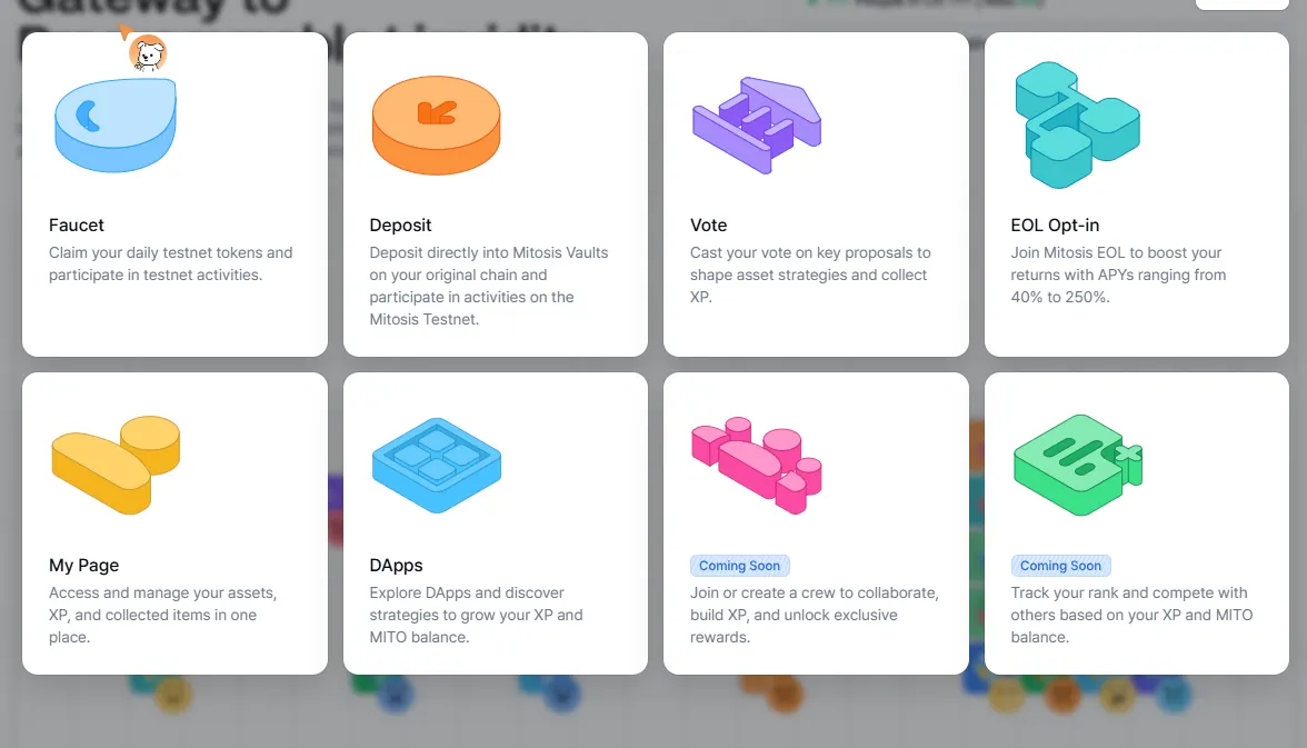 Mitosis | テストネット資産預託 - AirDrop - CoinNess