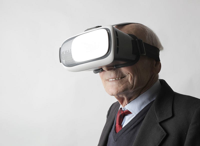 man in VR glasses