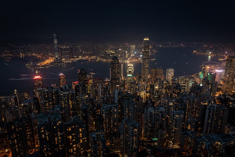 A night view on Hong Kong