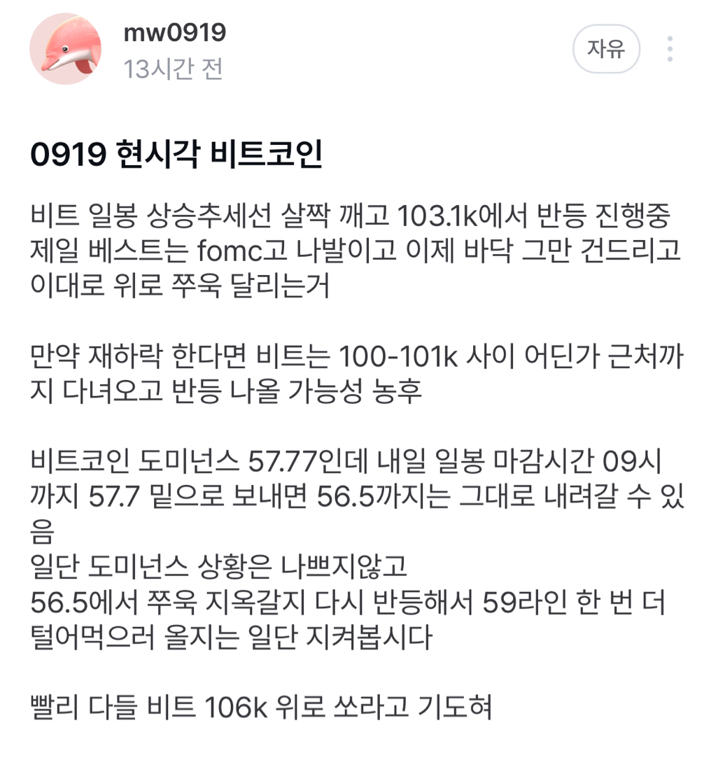 0919 비트 - 코인니스