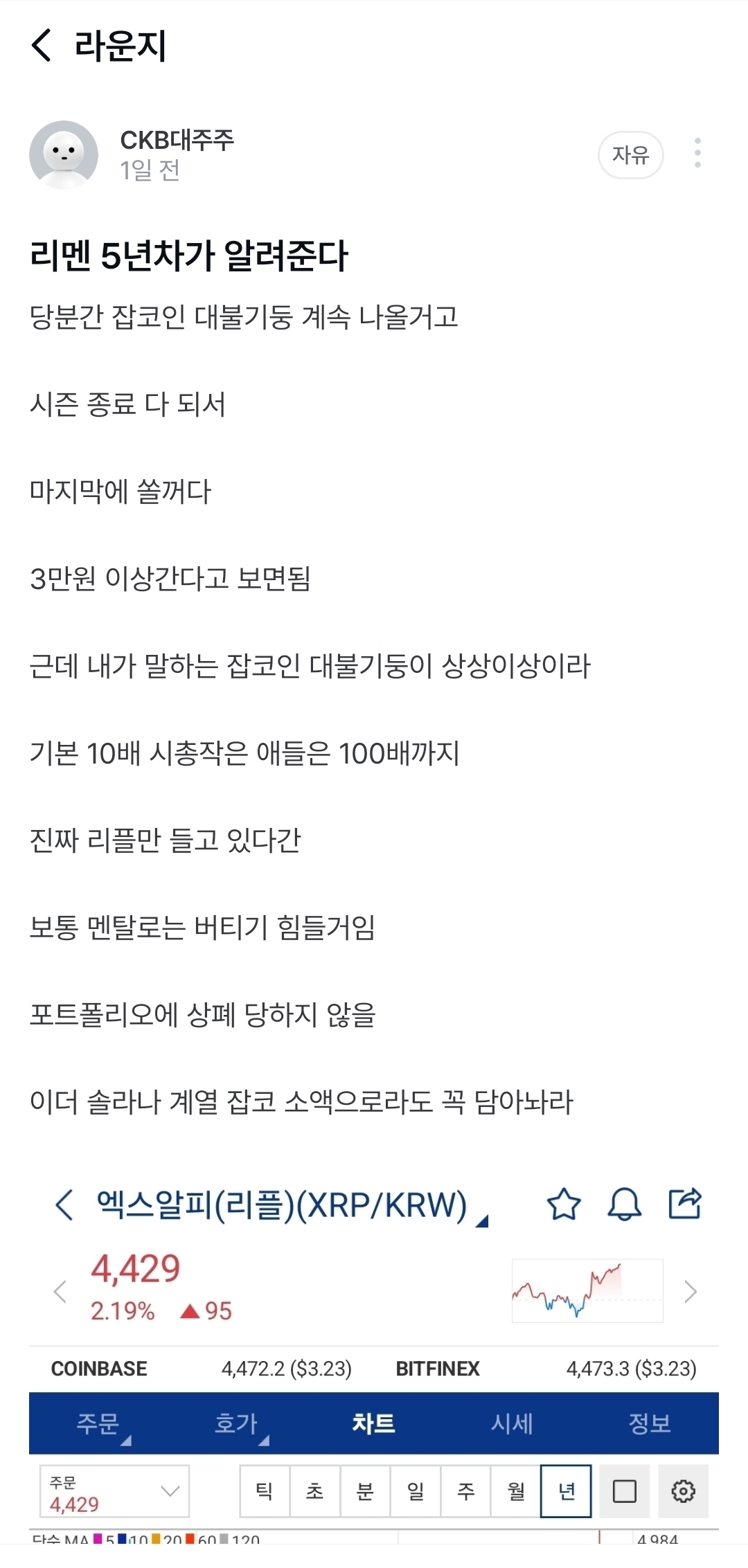 현리플 상황 예측 벌써 성공 - 코인니스