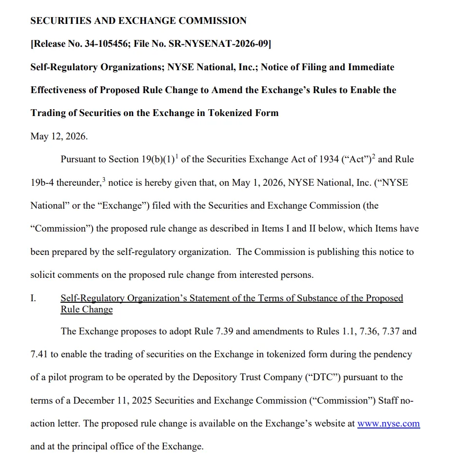 SEC approves NYSE rule change for stock token pilot program