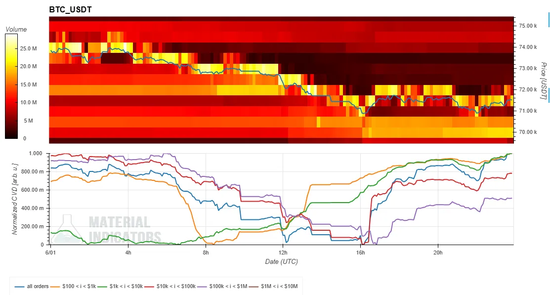 BTC spot CVD chart analysis for June 2