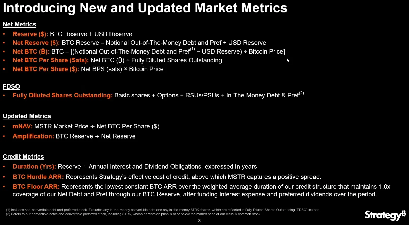 Strategy revamps investor metrics to show BTC exposure attributable to common stock