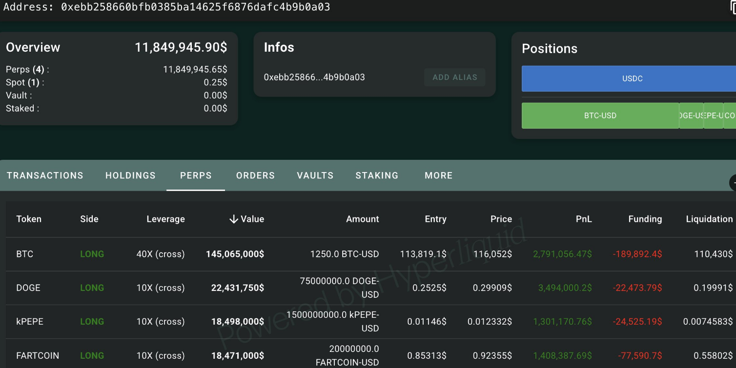 고래 투자자, 4개 롱 포지션 900만 달러 수익중