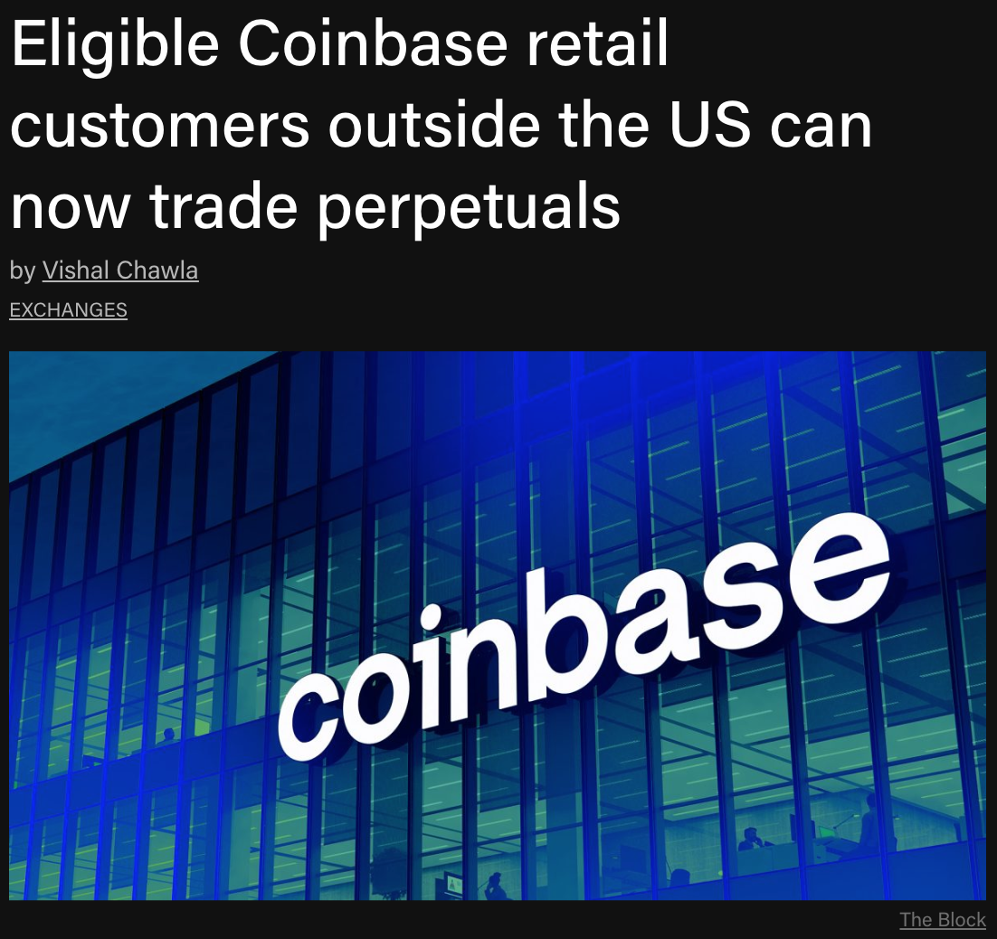 코인베이스, 미국 외 개인 이용자에 무기한 선물 거래 제공 - 코인니스