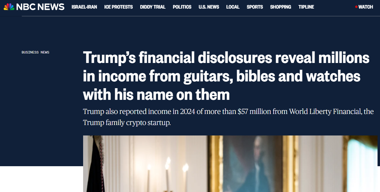 Trump earned $57.3M from his ownership stake in World Liberty Financial last year
