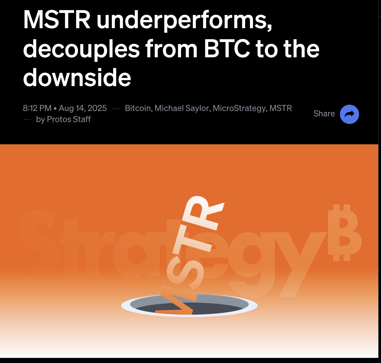스트래티지 프리미엄 작년 2월 이후 최저…”암호화폐 비축 전략 경고등” - 코인니스
