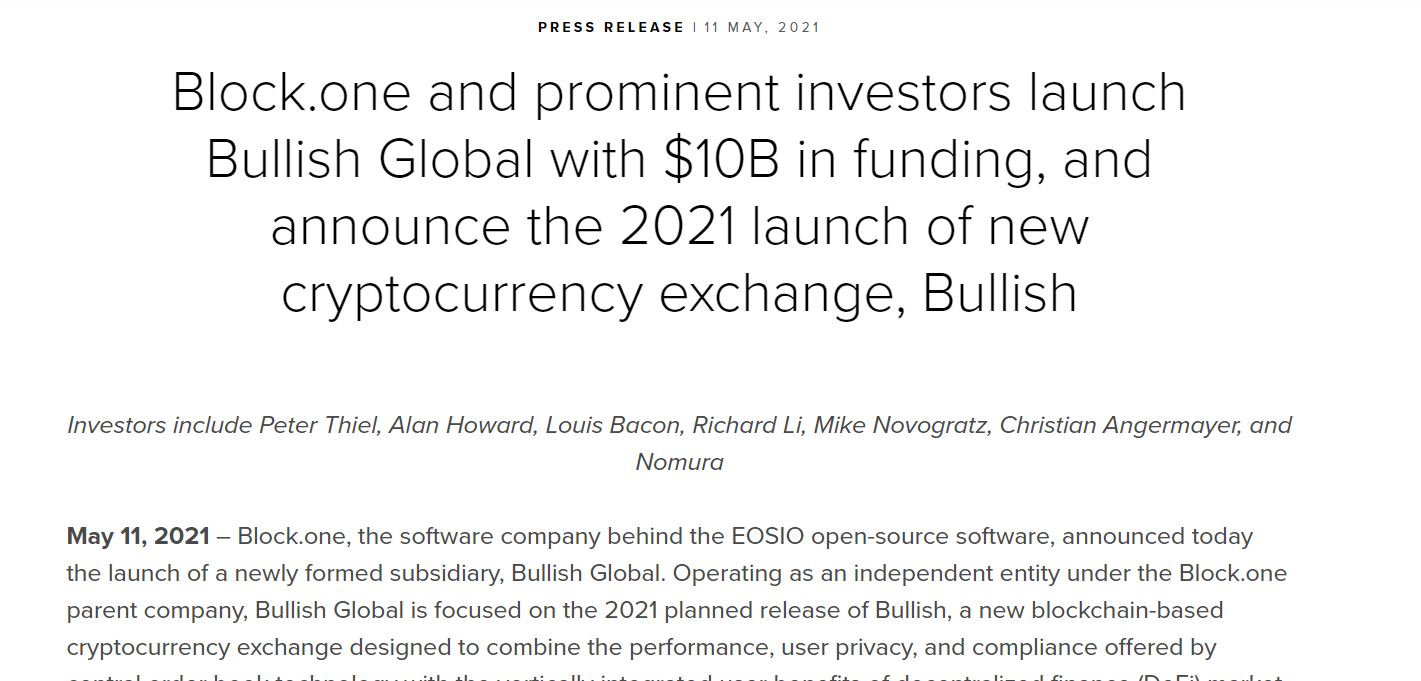 블록원, 자회사 불리쉬 글로벌 설립.. 연내 거래소 론칭 계획 - 코인니스