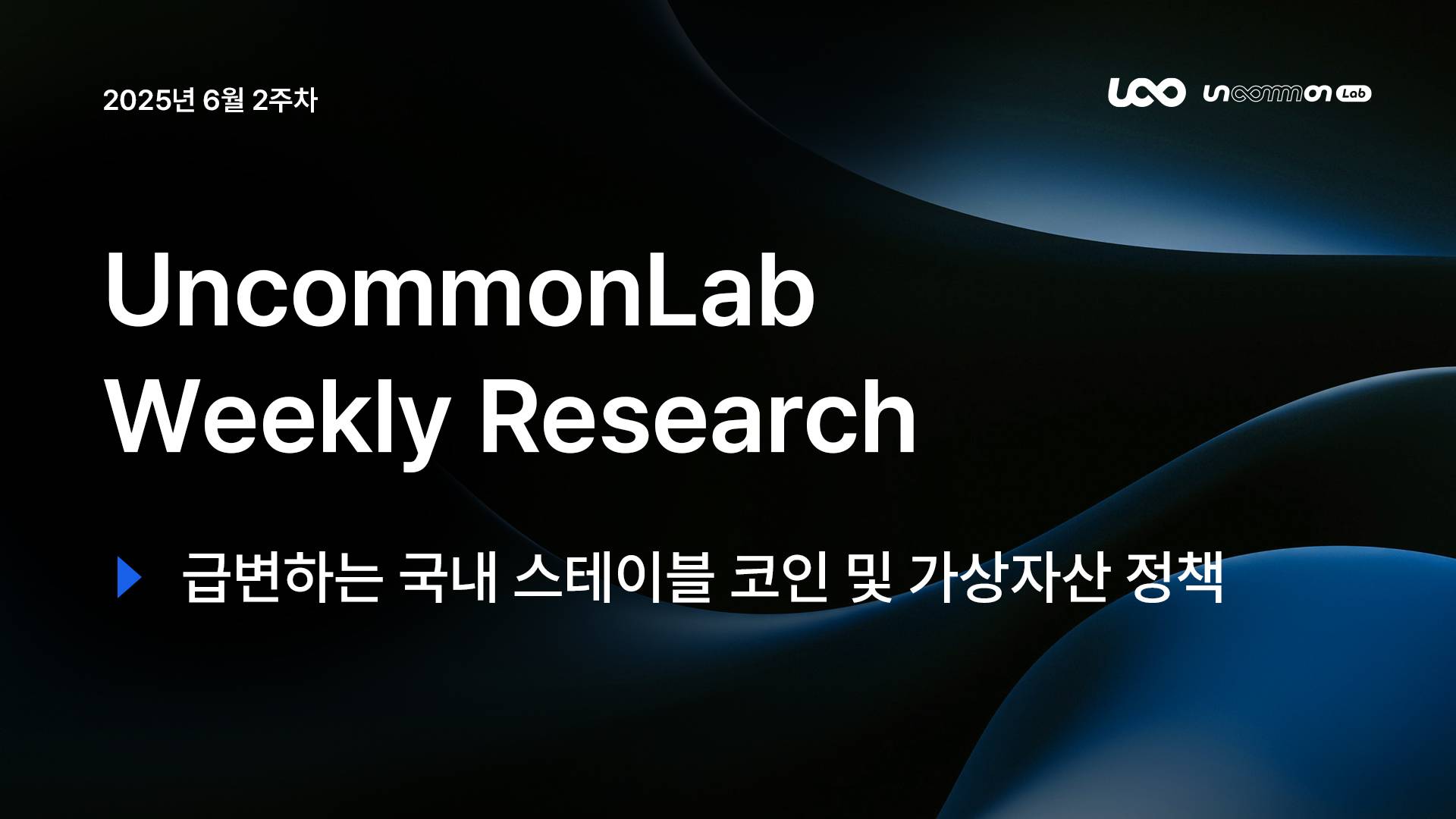 언커먼랩 || 위클리 리서치 리포트 - 6월 2주차 “급변하는 국내 스테이블 코인 및 가상자산 정책” - 코인니스