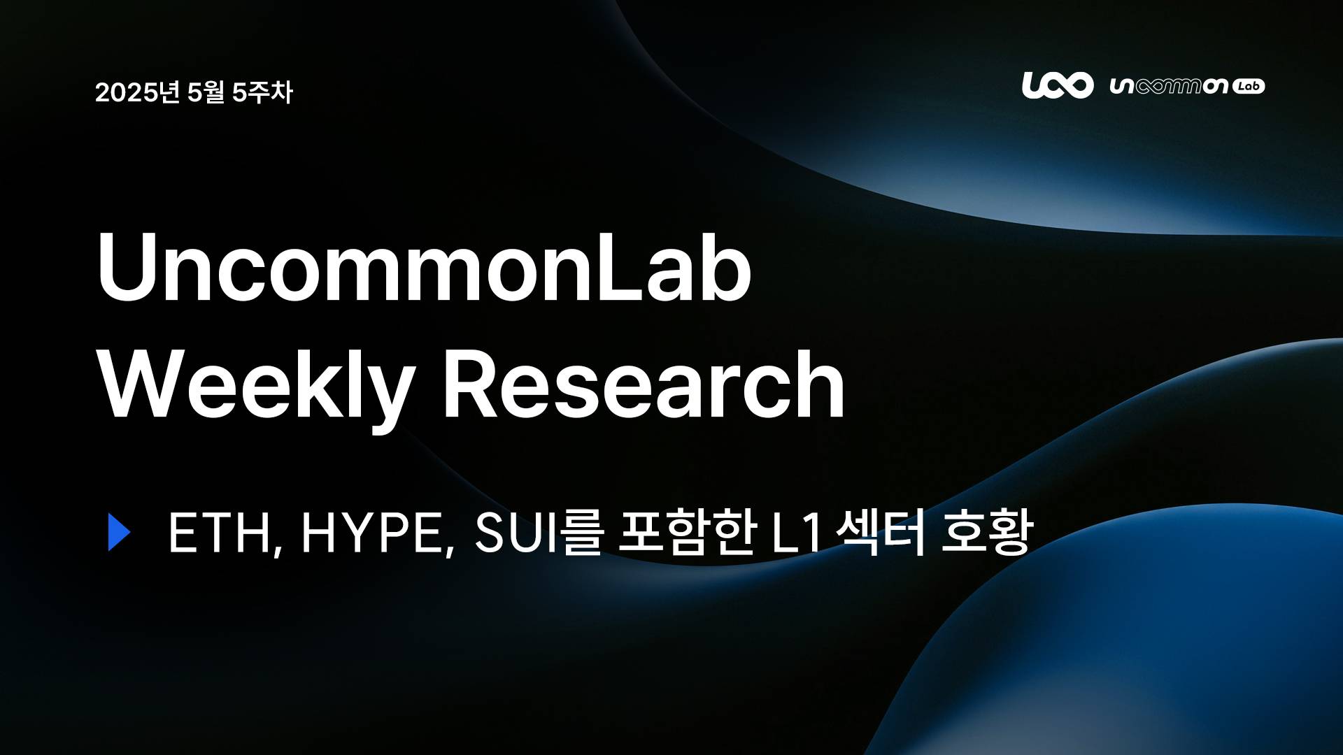 언커먼랩 || 위클리 리서치 리포트 - 5월 5주차 “ETH, HYPE, SUI를 포함한 L1 섹터 호황“ - 코인니스
